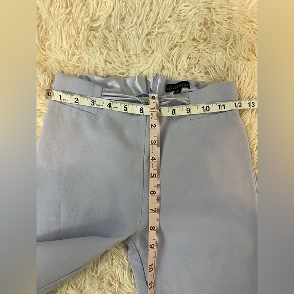 Maria Bianca Nero straight leg high rise back zip acetate baby blue SZ S elastic - Picture 3 of 8